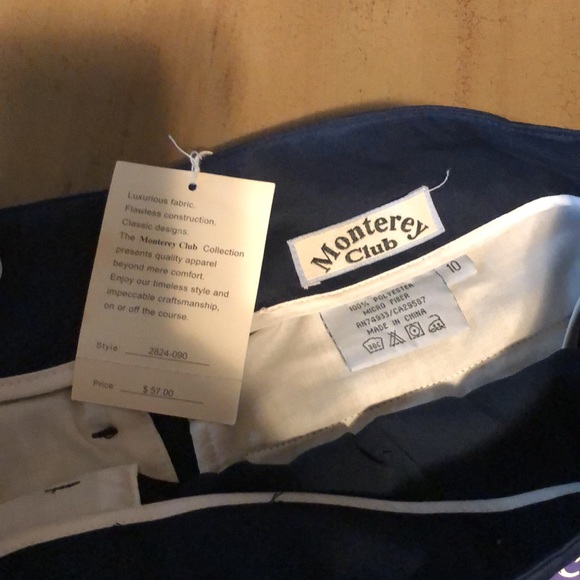 Monterey Club Navy pleated front shorts - Picture 4 of 6